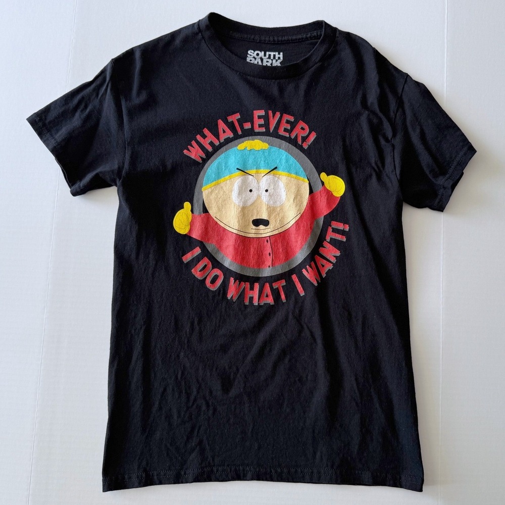 South Park Black Graphic Tee Mens Small Cartman Whatever I Do What I Want Shirt